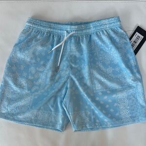 The Drip Shop Patchwork Sky Blue shorts Youth Large